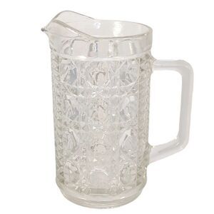 Vintage Federal Indiana Glass Windsor Cane Pitcher 16 oz 3.25" Diameter 6"H